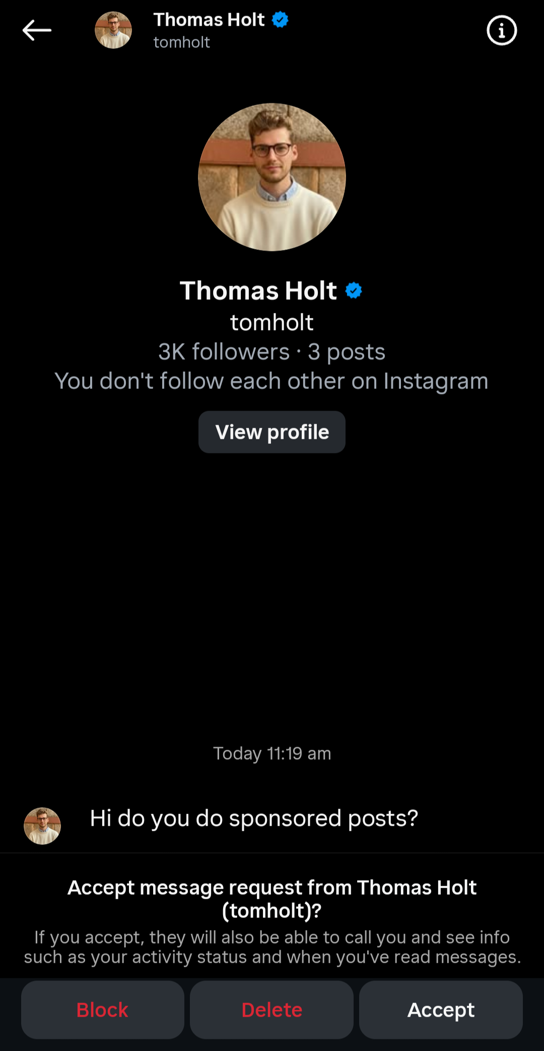 Inbound sponsored post request