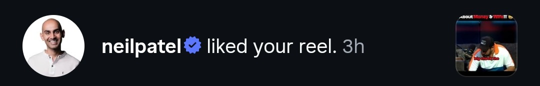 Neil Patel liked the page's reel